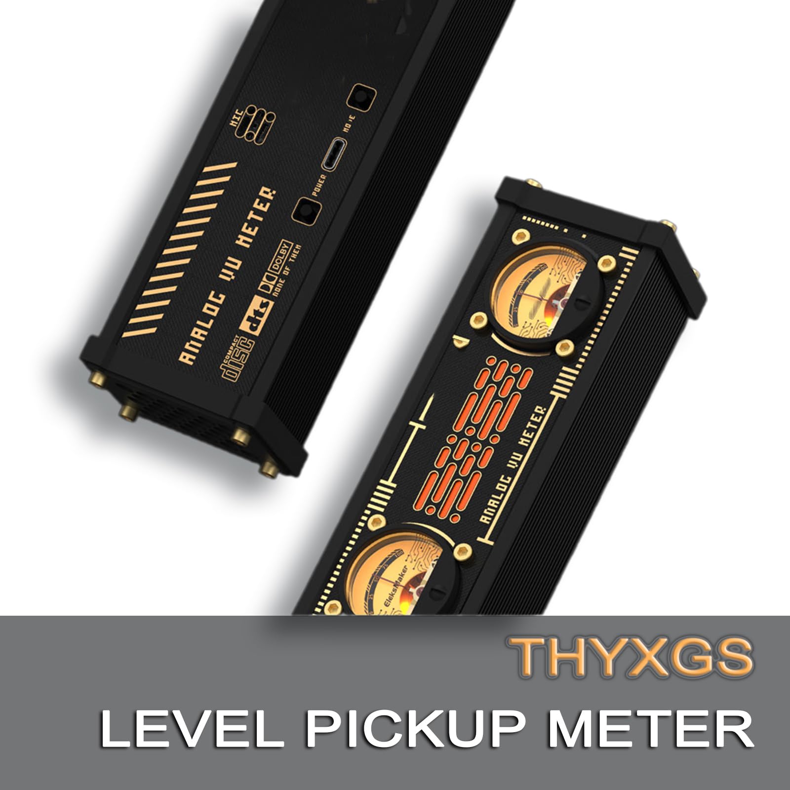 Doppio VU Meter Analogico, con Retroilluminazione RGB, Luce Ambientale per La Rilevazione del Suono, Indicatore di Livello Audio Tramite Microfono Stereo, 9 Colori/4 modalità Selezionabili