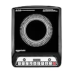 Amazon Basics 1600W Induction Cooktop | 7 Pre-Set Cooking Menus | LED Display | Smart Push Buttons I Energy Efficient, Auto Cut-off, 20A IGBT & 4KV Surge Protection I Black