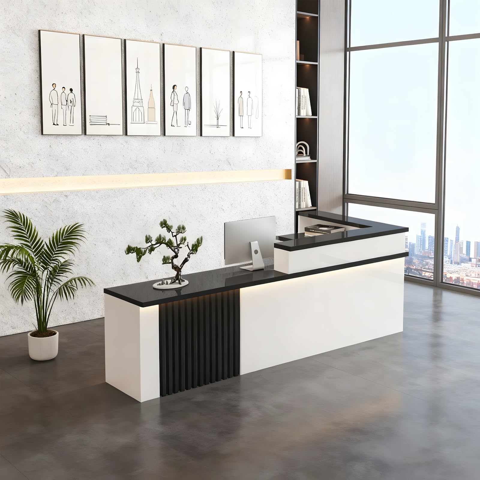Reception desk per uffici Retail Ristoranti & Centri Commerciali Postazione di lavoro moderna Reception Mobili eleganti per spazi commerciali Servizio clienti e interazione con gli ospiti.