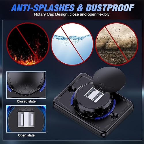 Miniatura 10 de Nilight - Juego de 2 enchufes para encendedor de cigarrillos de coche CC 12 V impermeable adaptador de salida de corriente de repuesto con