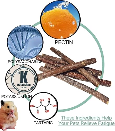 Miniatura 10 de XLpeixin Palitos de manzana naturales masticables y golosinas para Chinchilla, conejillo de indias, hámster, jerbo, conejo, juguetes masticables