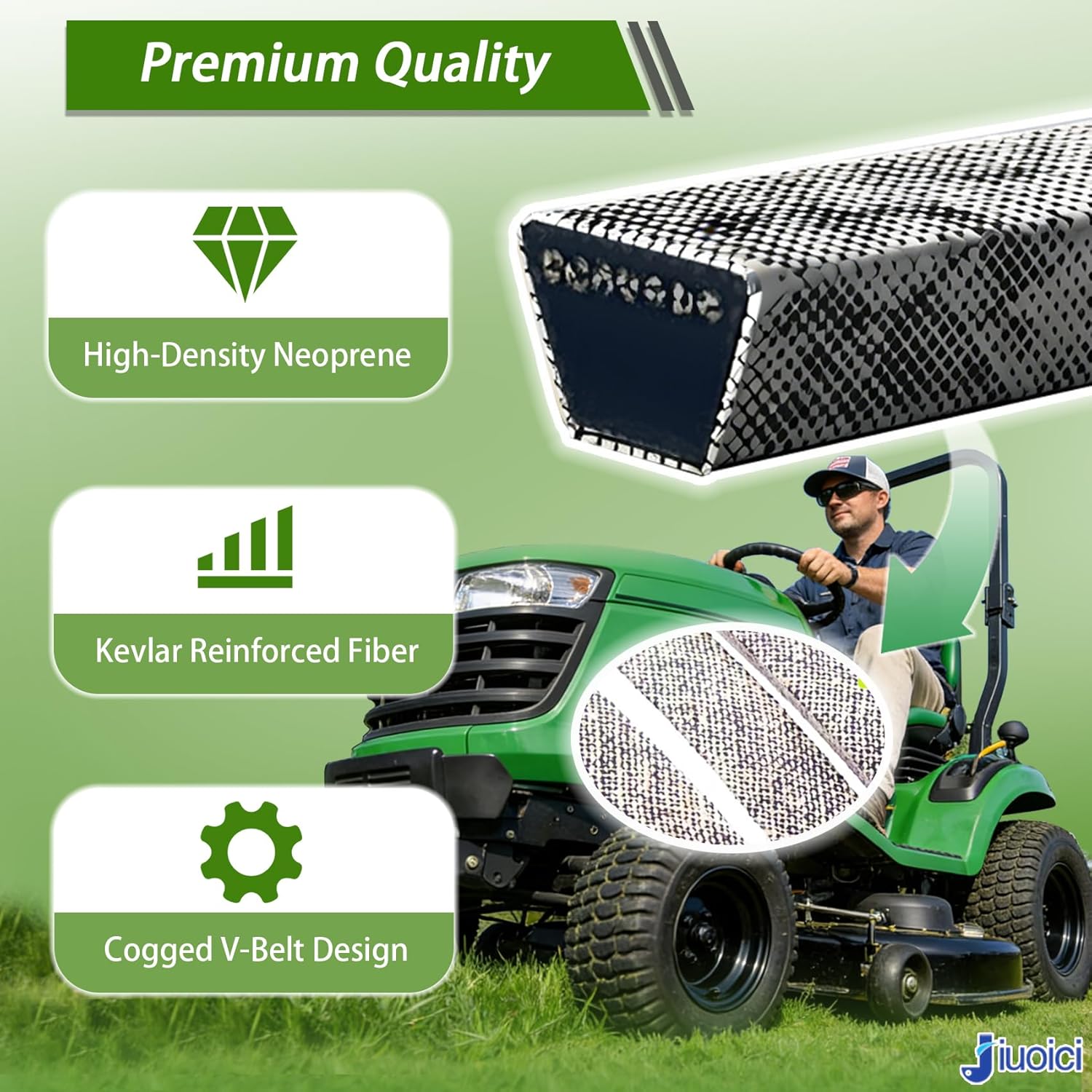 Upgraded for GX20072 John Deere 42 Inch Deck Belt, D105 D110 D130 S100 L110 L100 L111 LA105 LA115 LA125 S110 S130 E100 E110 L108 Lawn Mower, GY20570 V-Belt, Zero-Stretch, Extra Long Life /104 Inch