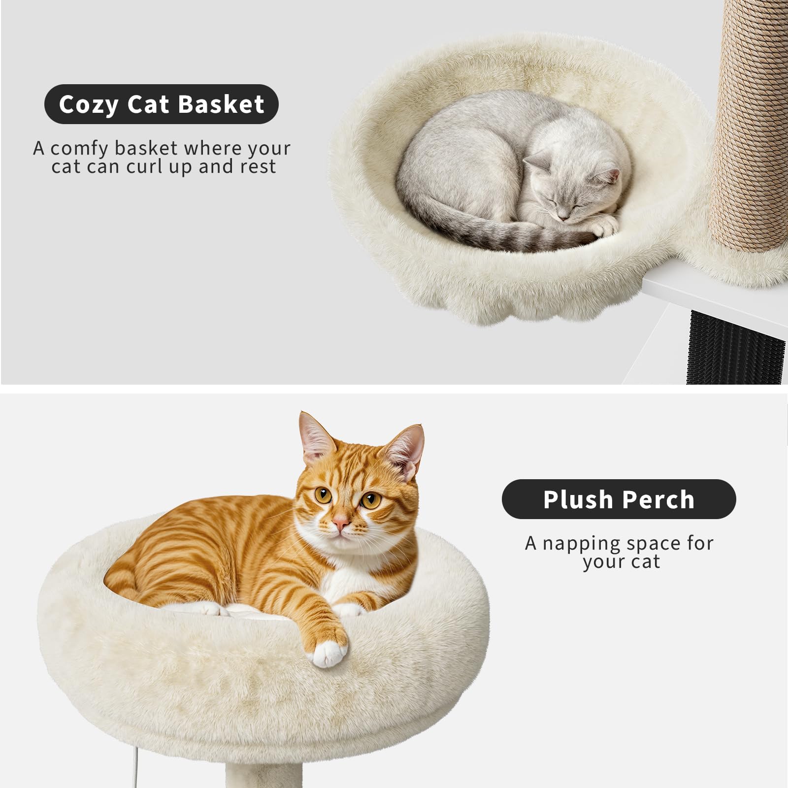 Árbol Rascador Grande Multifunción para Gatos – Cama Suave,Mueble con Caja De Arena Oculta y Múltiples Plataformas – Ideal para Hogares con Varios Gatos – Espacio Descansar y Jugar,140CM