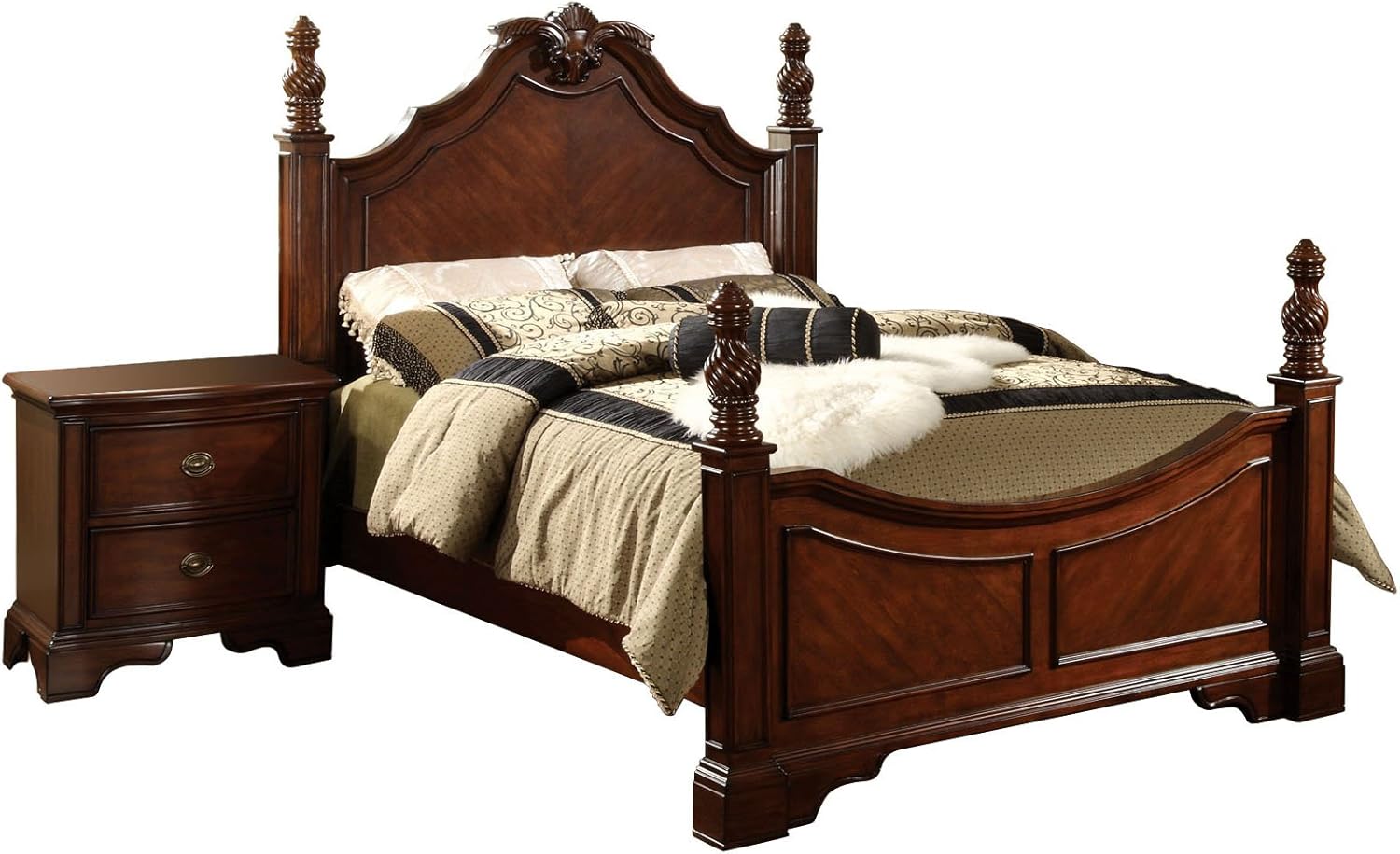 Furniture of America Garrington 2Piece Four Poster Bed Set