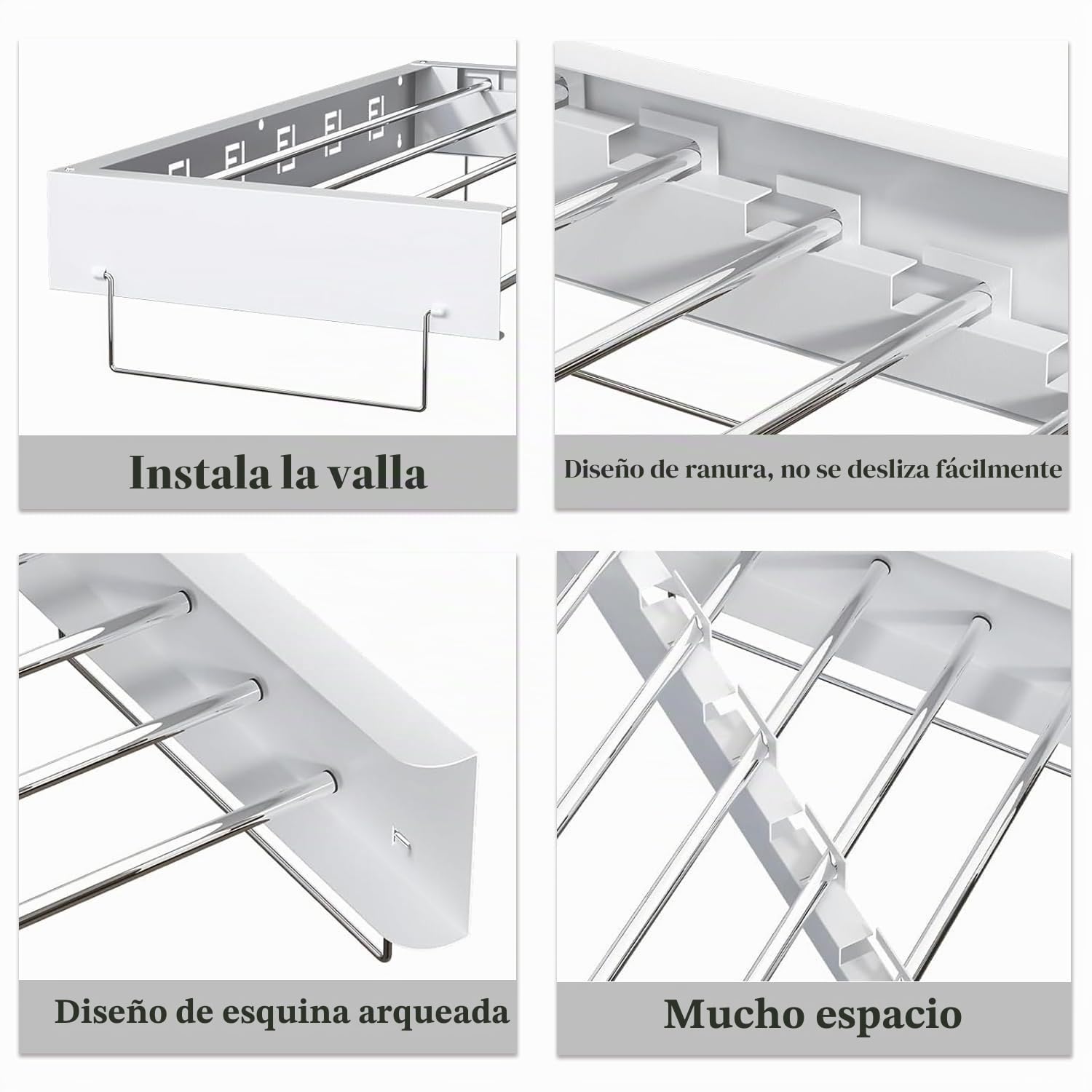 Tendedero montado en la pared, 80 cm, extensible, secador de pared con dos lengüetas, acero inoxidable, plegable, ahorra espacio, montado en la pared, tendedero para interiores y exteriores