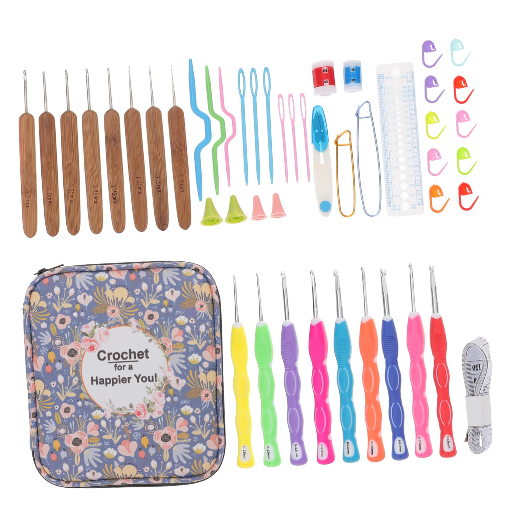 Crochet Completo Para Principiantes Agujas y Ganchillo Kit De Portable Hilo y Accesorios