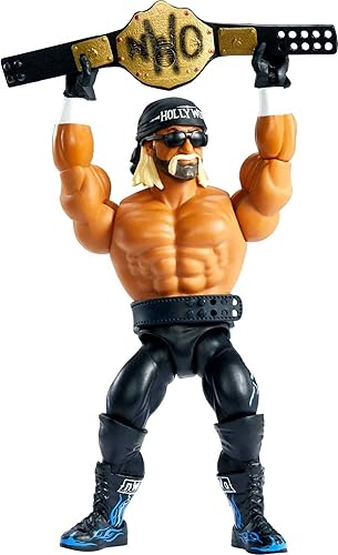 Miniatura 3 de Mattel WWE Superstars Figura de acción y accesorios, serie 1 "Hollywood" Hulk Hogan Retro coleccionable con manos intercambiables