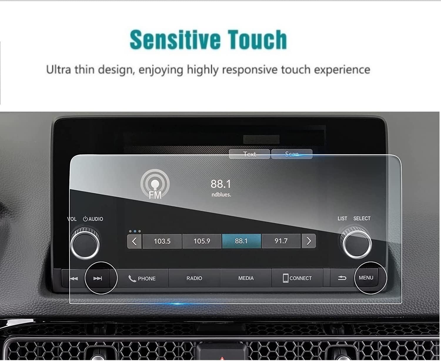 flyingchan screen protector compatible with 2022 2023 honda civic 7 inch touch screenanti scratchshock resistantcivic navigation touchscreen