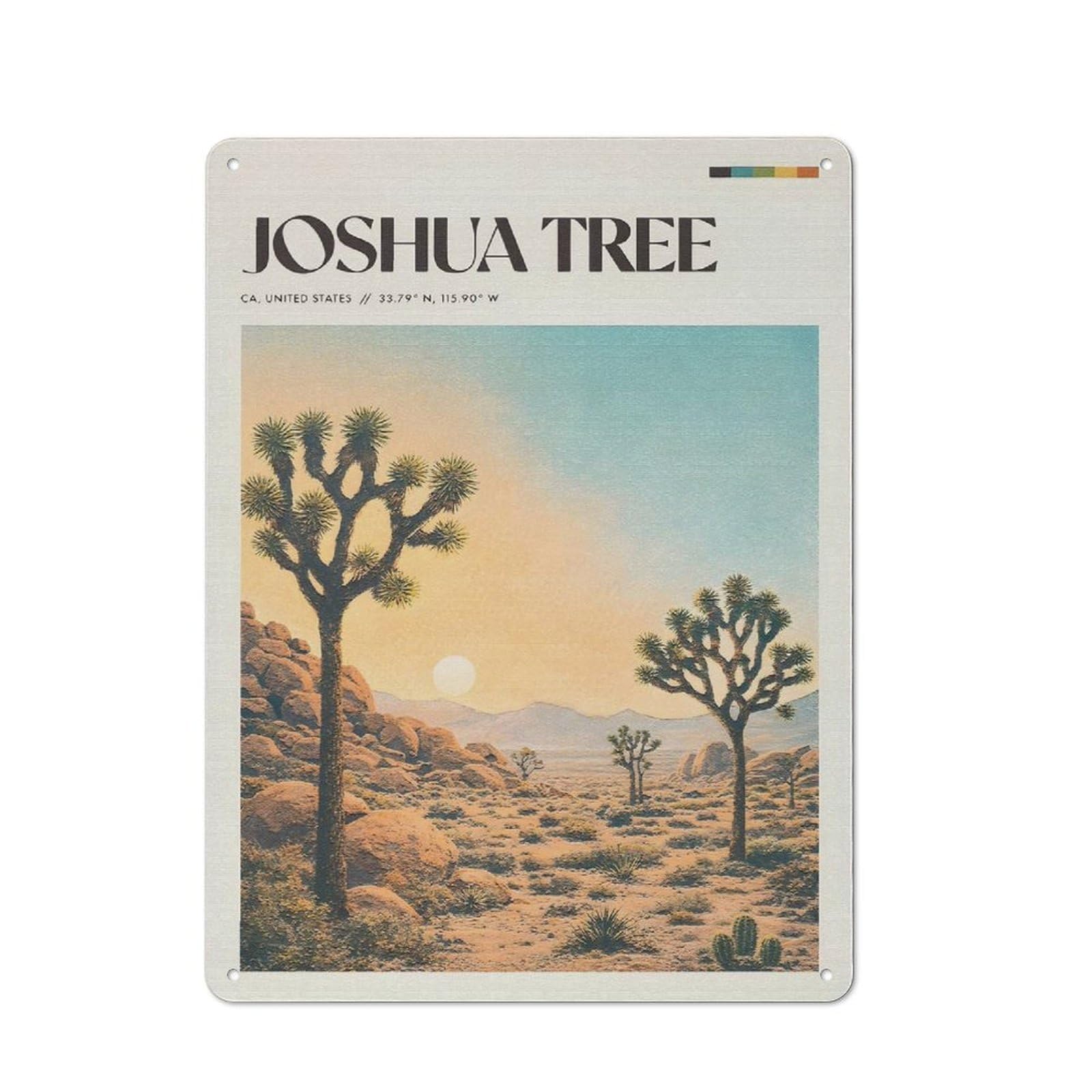 Junmoney Style-21 For Hobby Room Or Studio, Joshua Tree National Park Sunset Retro Tin Sign 40X30cm, Gift For Creative Interior Collectors During The Christmas Season