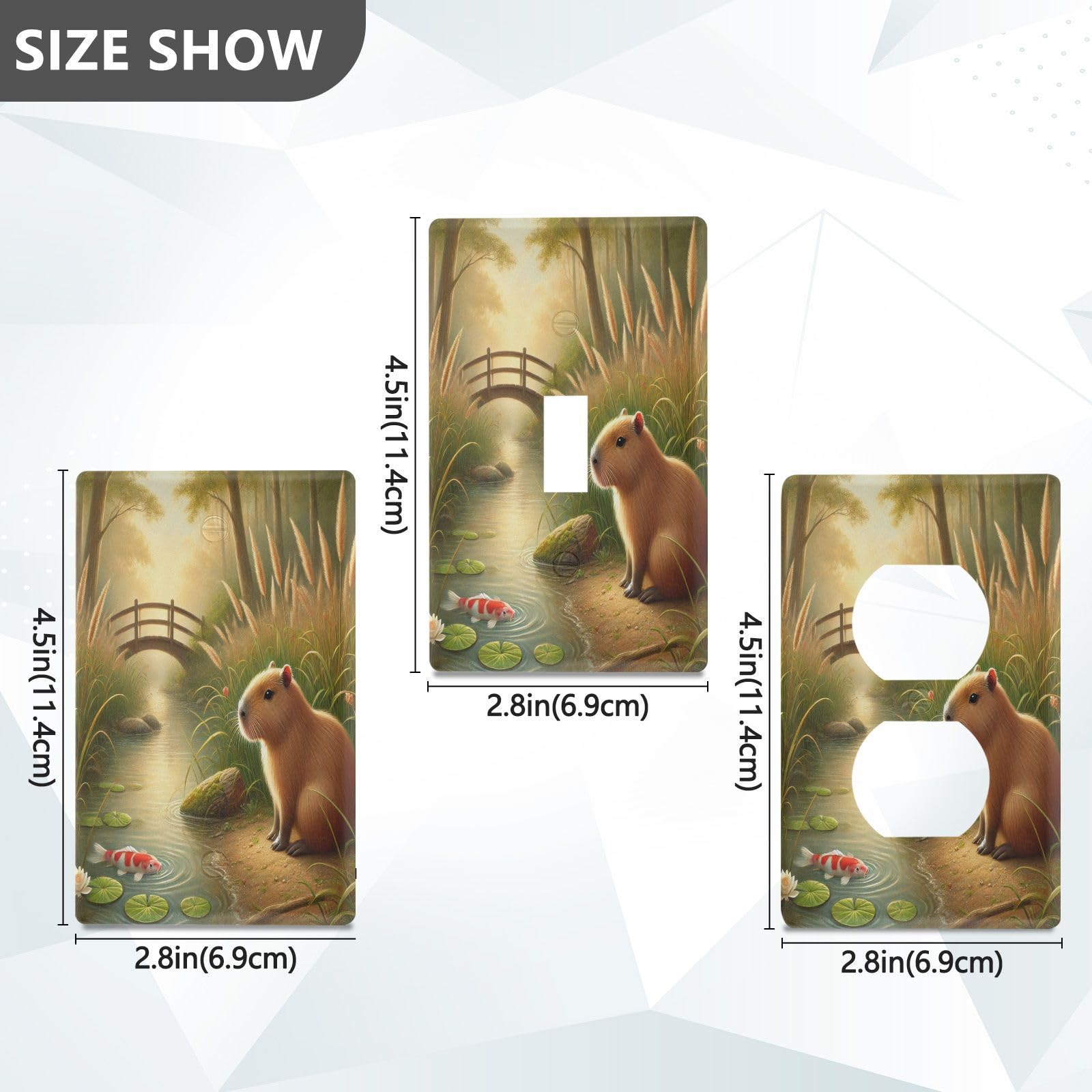 Capybara Cute Light Switch Cover Decorative Receptacle Outlet Wall Plate Guard Plastic Outlet Covers for Farmhouse Home Decor Livingroom (Unused Outlet Cover)