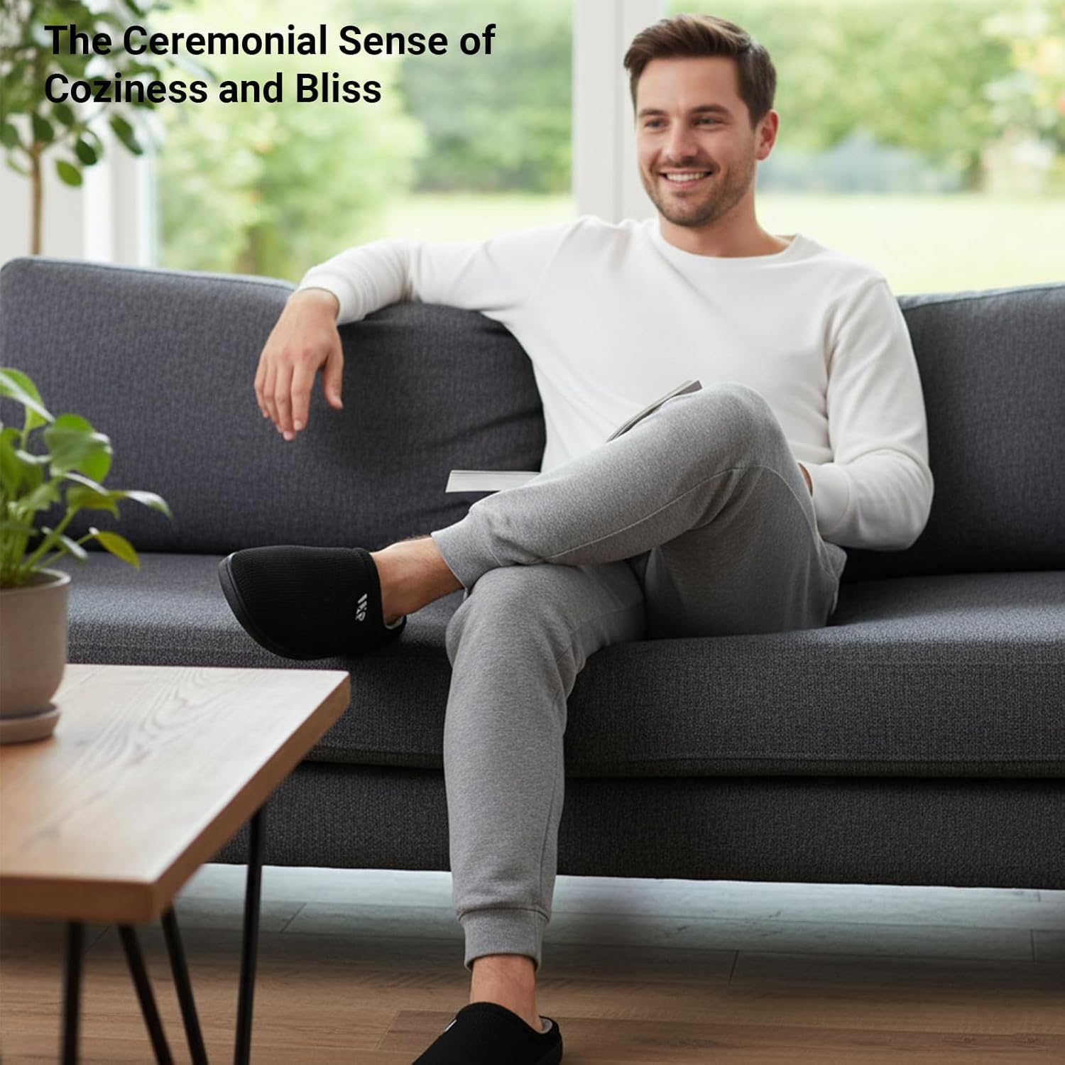 Mens Memory Foam Slippers Slip On Warm Shoes House Shoes Indoor Outdoor - Image 7