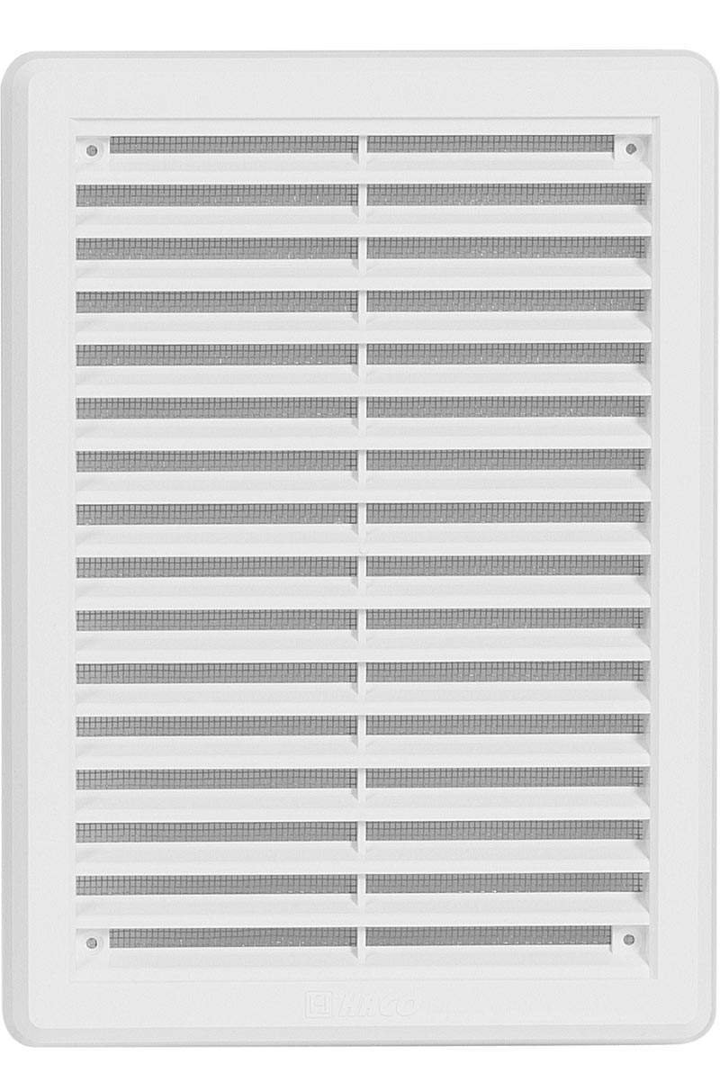 Haco White Asa Plastic Ventilation Grille With Insect Protection, 175 X 250 Mm