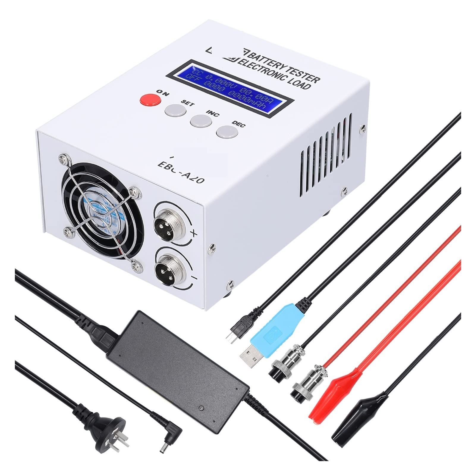 Batterietester, Batterietester 30 V 20 A 85 W Lithium-Blei-Säure-Batterien Kapazitätstestgerät 5 A Aufladen 20 A Entladeunterstützung PC-Softwaresteuerung