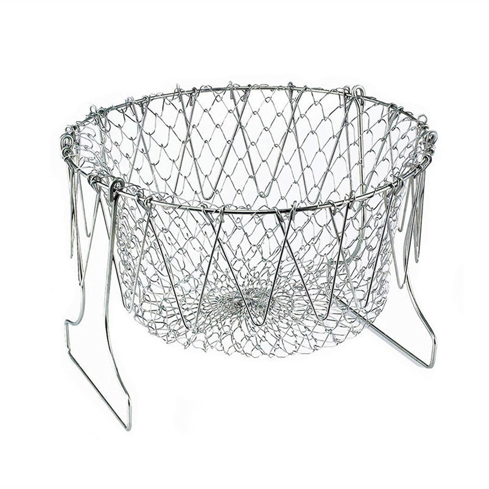 Tamiz para harina, 1 colador de harina acero inoxidable plegable for freír, vapor, cesta malla francesa