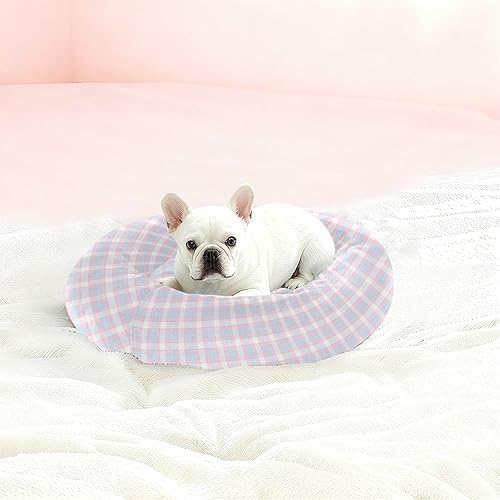 Miniatura 2 de Powder Blue Checkerboard Donut Cuddler Pet Dog Beds fluffier Puppy Beds for Medium Size Pets Sleeping cama elevada para Perros Grandes