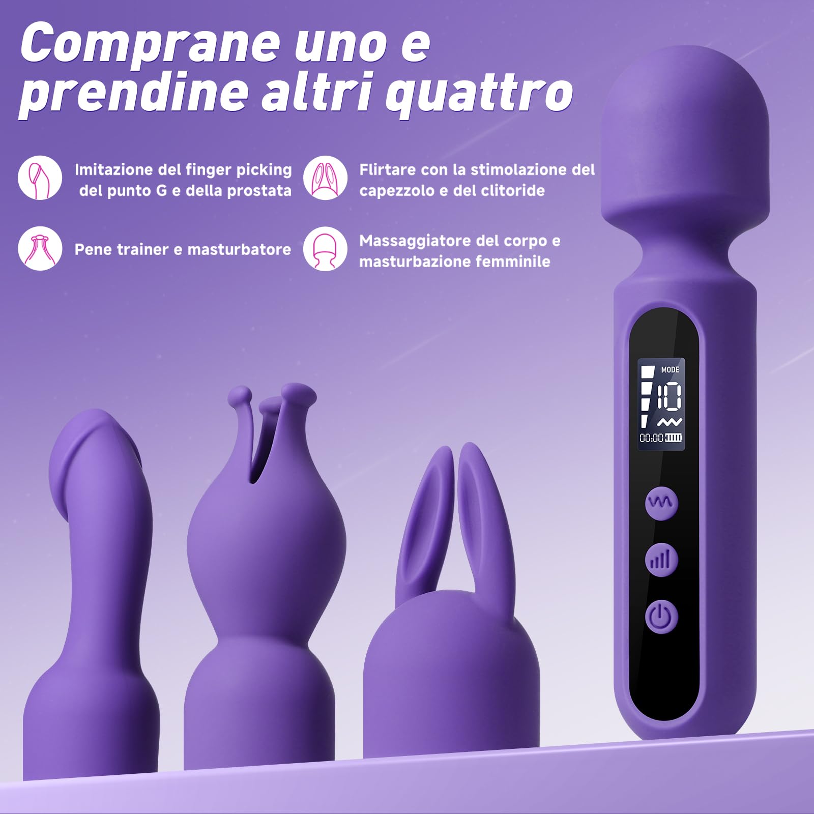 Vibratore Sexytoysys Coppia, Set Vibratori Sex Toys con 3 Accessori 10x4 Modalità, Vibratoreper Donna Professionale + Dildo Anale Sex Toy + Masturbatore Uomo, Vibratoriper Donne Sexytoysys Uomo