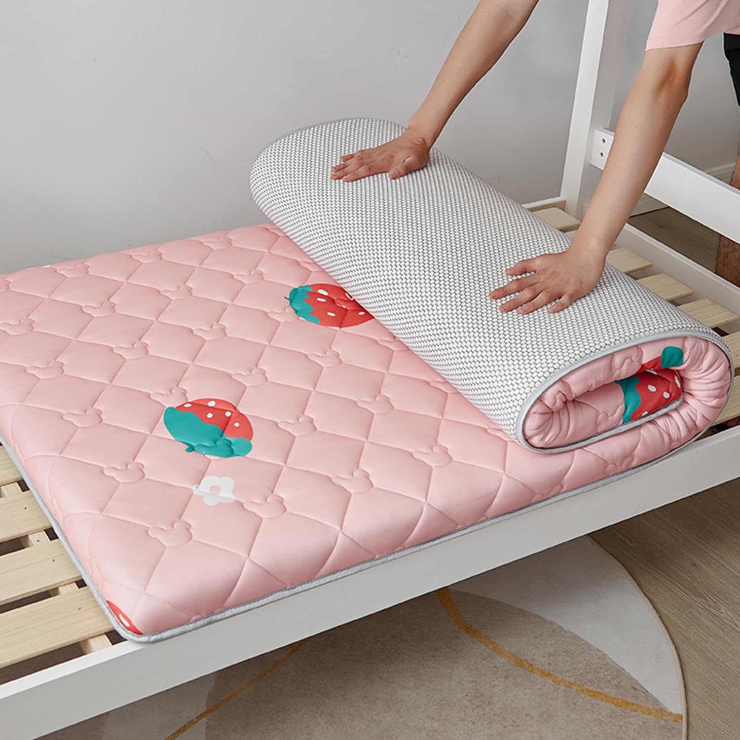 C,50x180cm, Futon Materasso Topper Giapponese Tradizionale Materasso Pavimento Pad Confortevole E Morbido Spessore 3Cm Tampone da Letto Pieghevole Piano Letto per Dormitorio