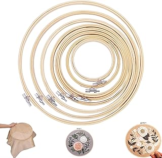 Gesponserte Anzeige – Runder Stickrahmen Set, Stickrahmen, 8 Größen (3/4/5/6.3/7/8/9/10 Zoll) Bambus Stickrahmen, Embroide...