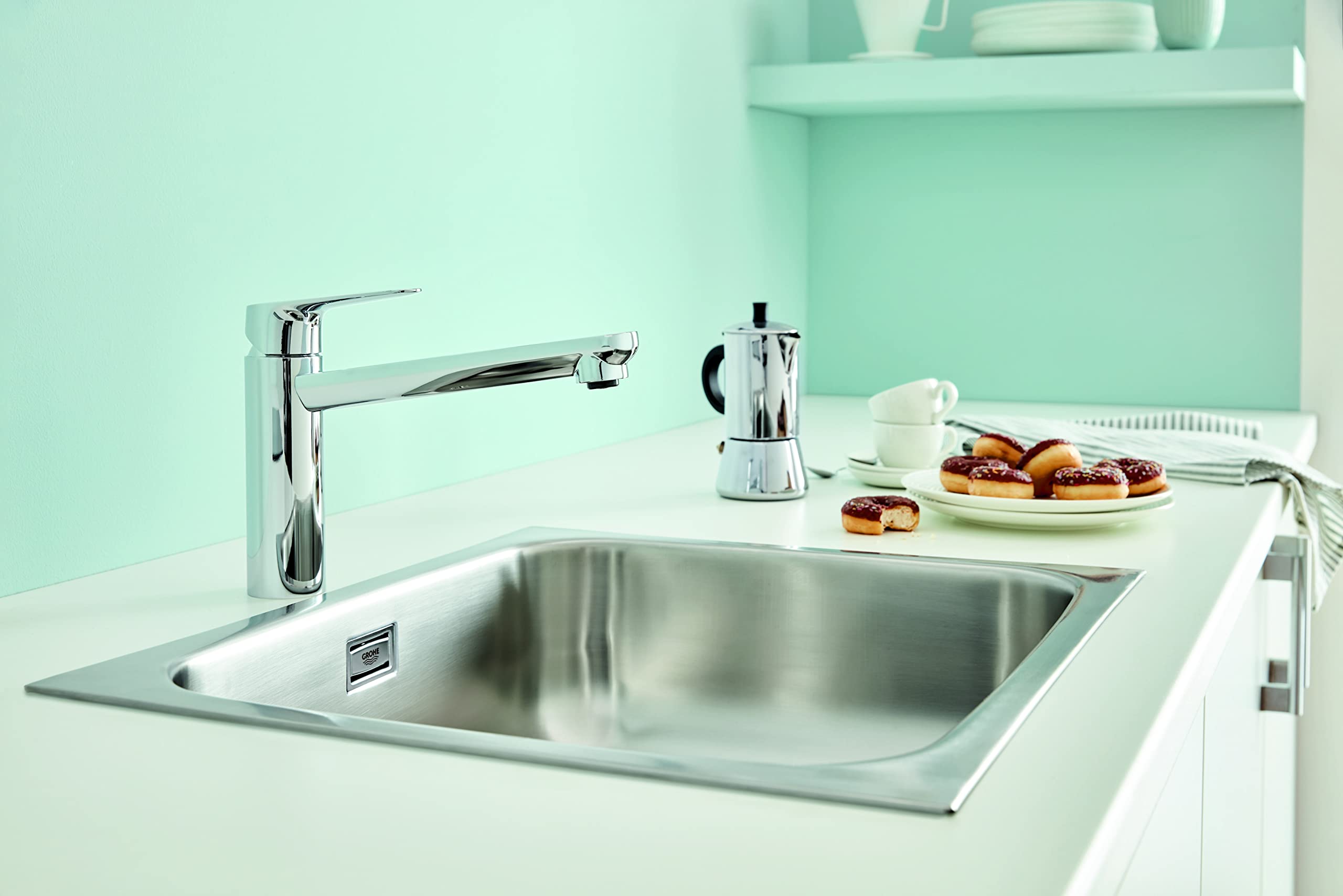 GROHE Start Curve - Grifo monomando de fregadero, 31717000, Caño a media altura, Cromado