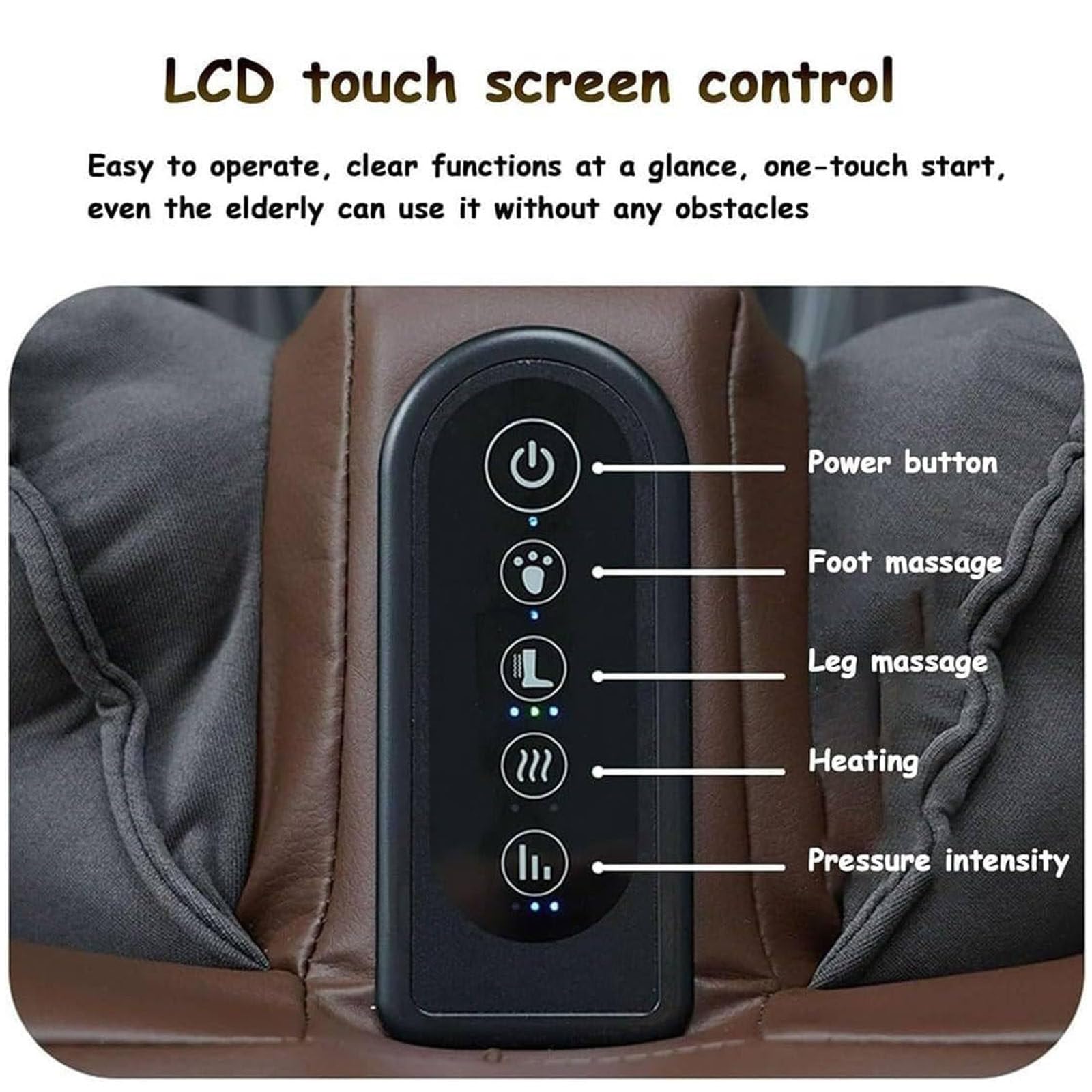 Massaggiatore per Piedi e Polpacci 2 in 1,Design dello Sgabello,con Shiatsu, Calore, Impastamento e Vibrazione, Compressione per Caviglie e Gambe,Adatto a Tutta la Famiglia Beige