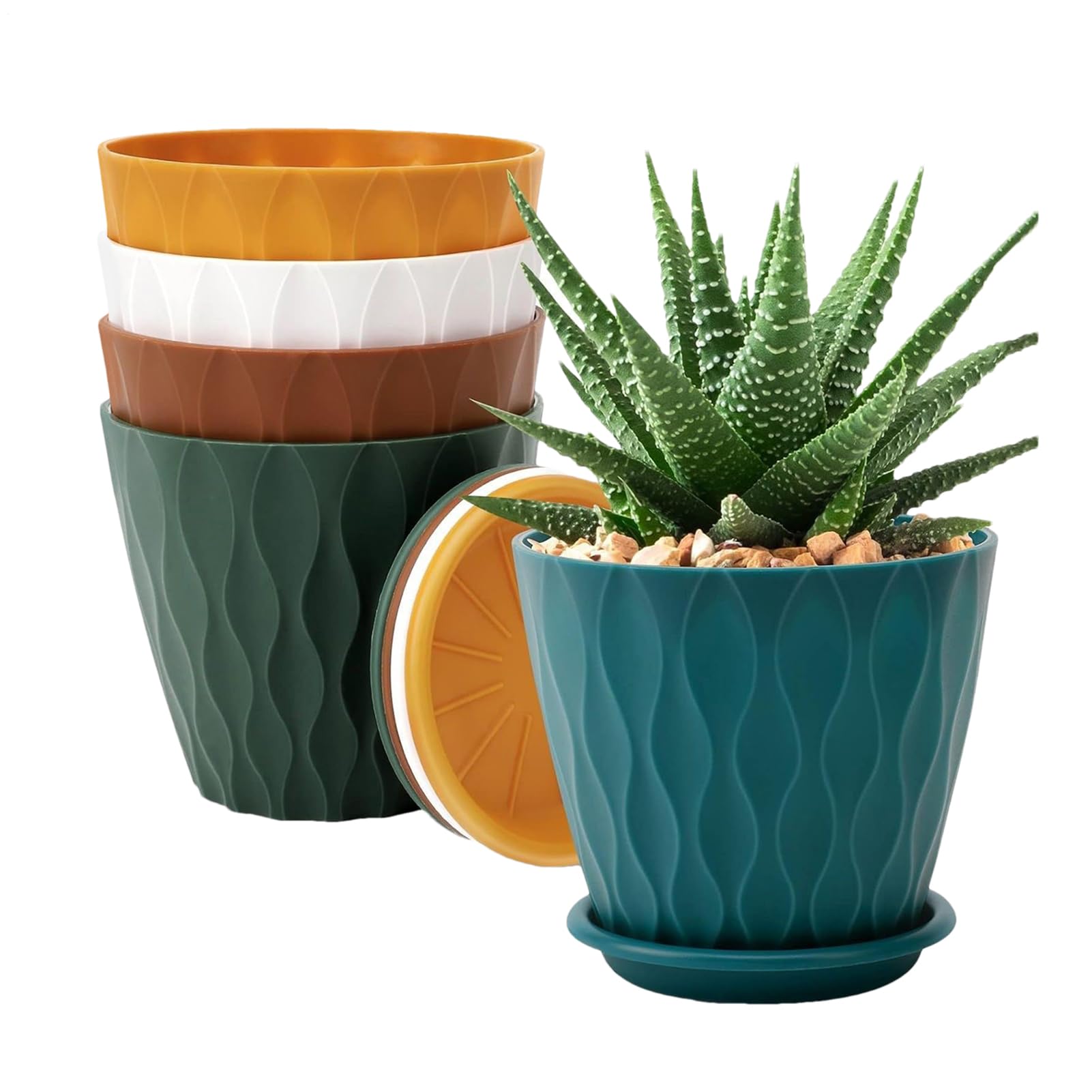 Pots de fleurs avec soucoupe lot de 5 jardinières de jardin