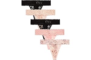 Women's Thong Underwear - 5 Pack. Microfiber Stretch Sexy Lingerie Thong Panties...