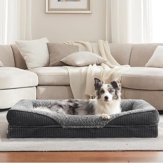 FURTIME Orthopädisches Hundebett Mittelgroße Hunde, Memory Foam Hundekorb Grosse Hunde, Abnehmbar und Waschbar, rutschfeste Hundekörbchen, Hohem Rand Hundesofa, 89 x 64 x 18cm product image