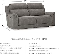 Vista 3 de Signature Design by Ashley Next-Gen DuraPella Power Sofá Reclinable, USB, Otomana Extendida, Cuero Sintético Repelente al Agua, 80" An x 42" Pr x