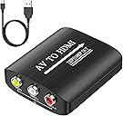 GINGIN AV to HDMI Converter, AV to HDMI Adapter Support 720p/1080p for PS1/PS2/PS3/Xbox 360/WII/N64/SNES/STB/VHS/VCR/Blue-Ray DVD Players
