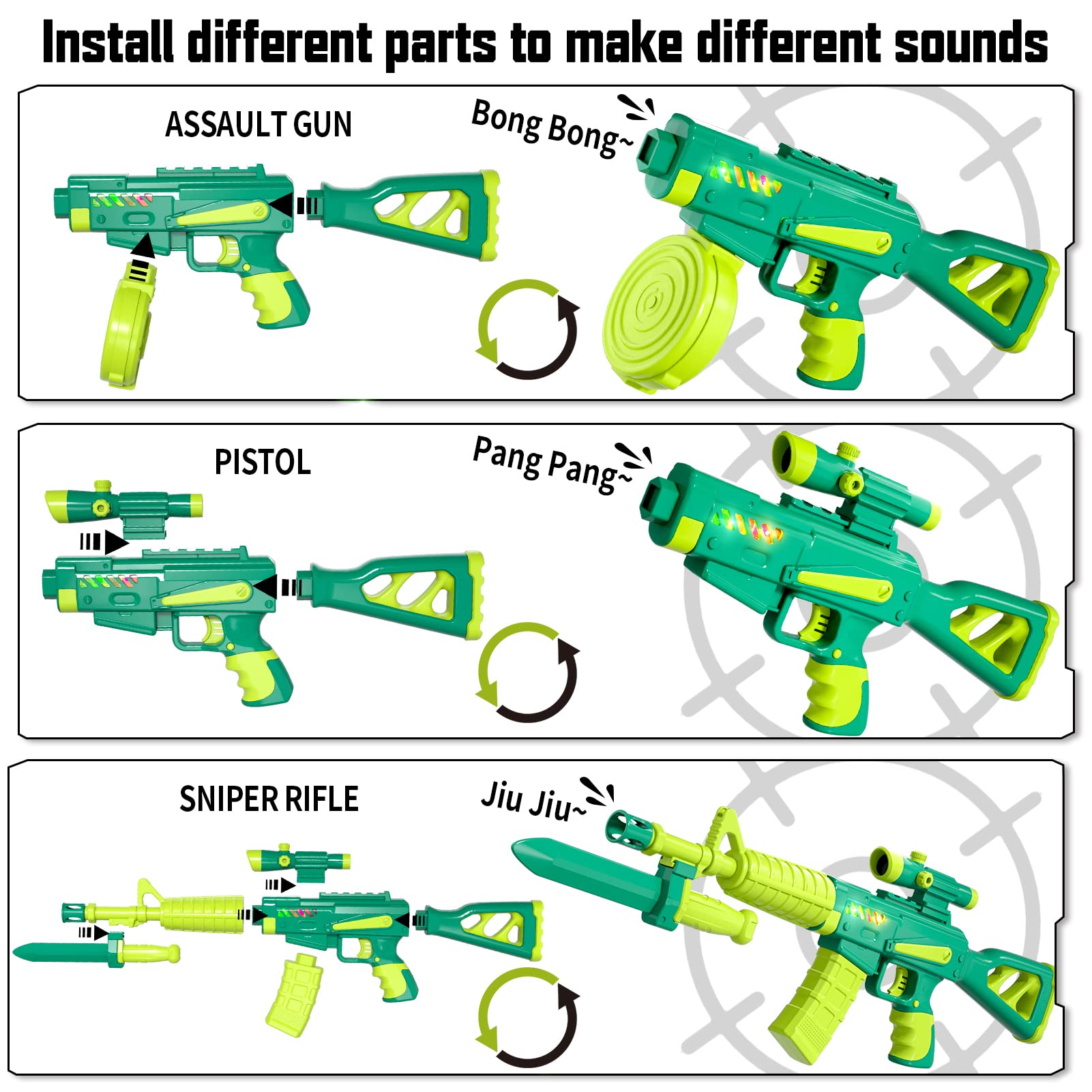 Ci Vetch DIY Toy Gun for Boys Kids, Toy Gun for Boys Kids with