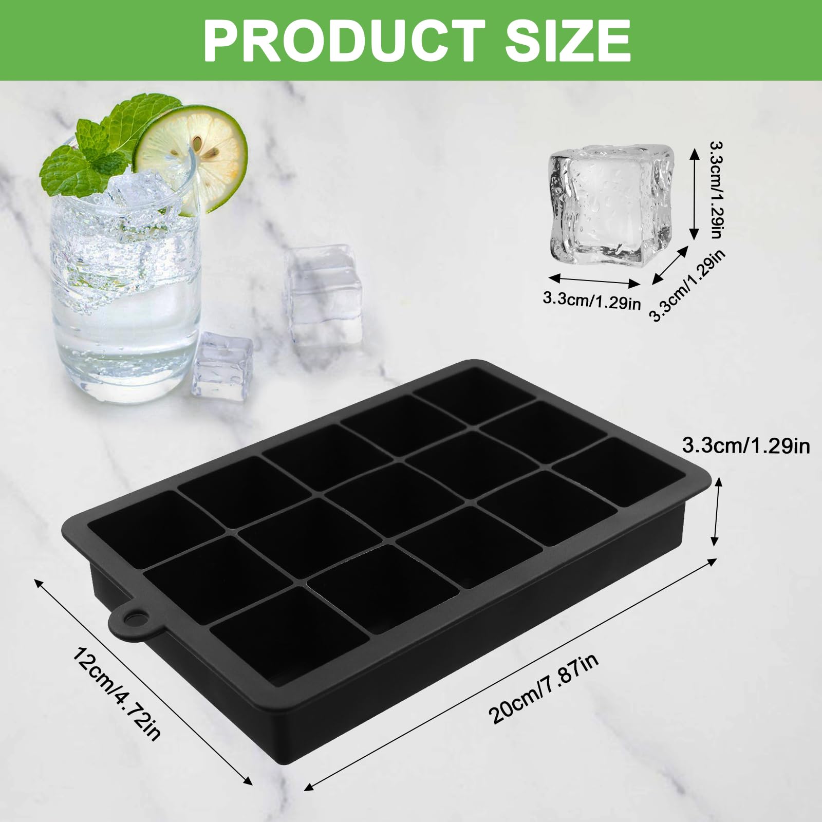 Ice Cube Trays 2 Pack Large Ice Cube Moulds, Large Ice Cube Tray Easy - View #10