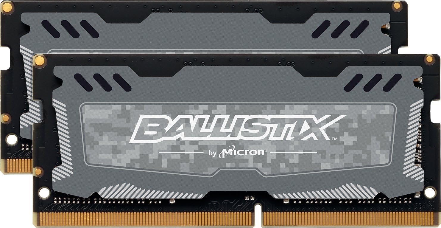 Crucial Ballistix Sport LT BLS2K4G4S240FSD 2400 MHz, DDR4, DRAM, Laptop Gaming Memory Kit, 8GB (4GBx2), CL16 (Grey)