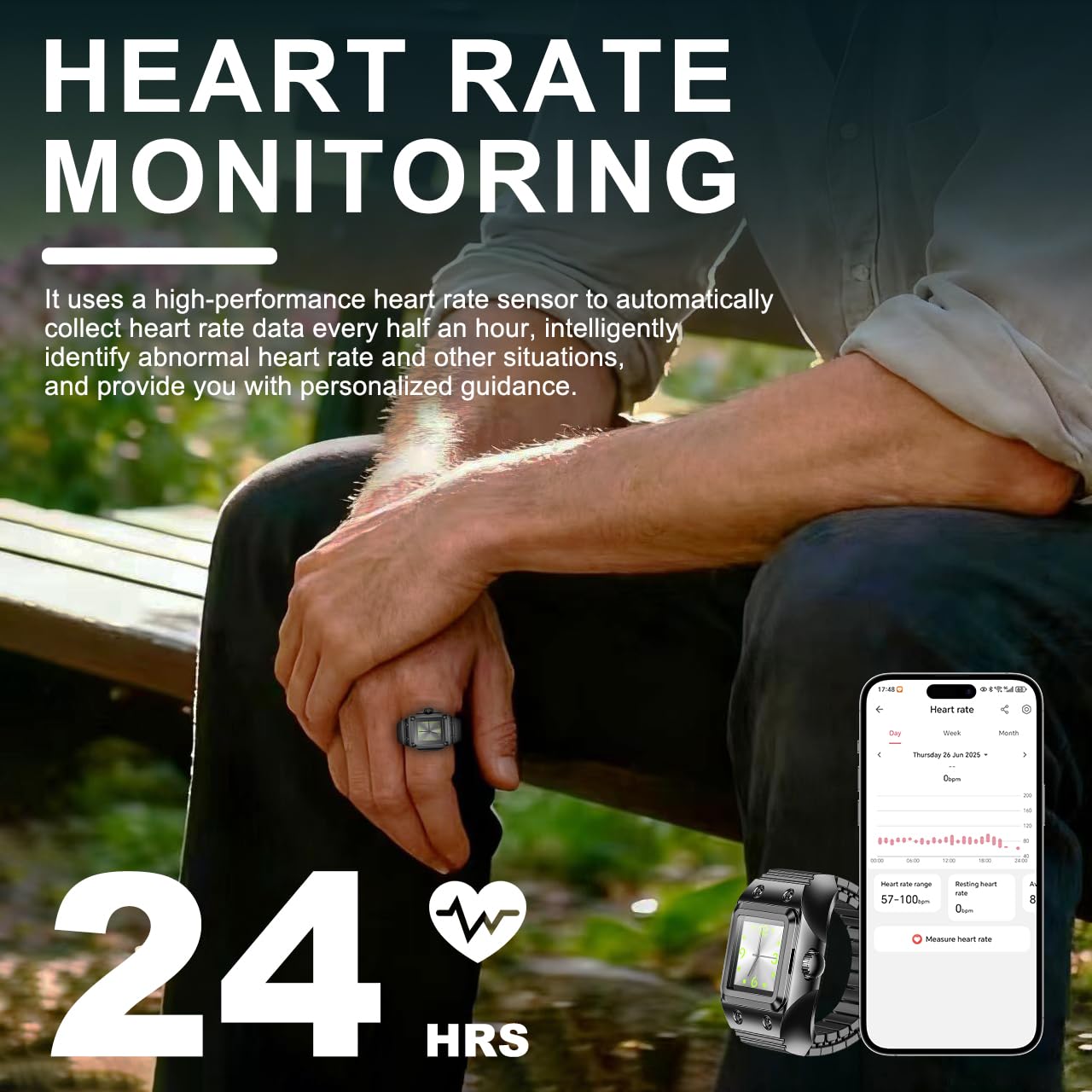 Anneau Intelligent avec Montre à Quartz, Tracker de Sommeil/Fréquence Cardiaque/Oxymétrie/Activité, Bluetooth Photography Bague Intelligente Disponible Pour iOS/Android, Longueur Réglable (Doré)