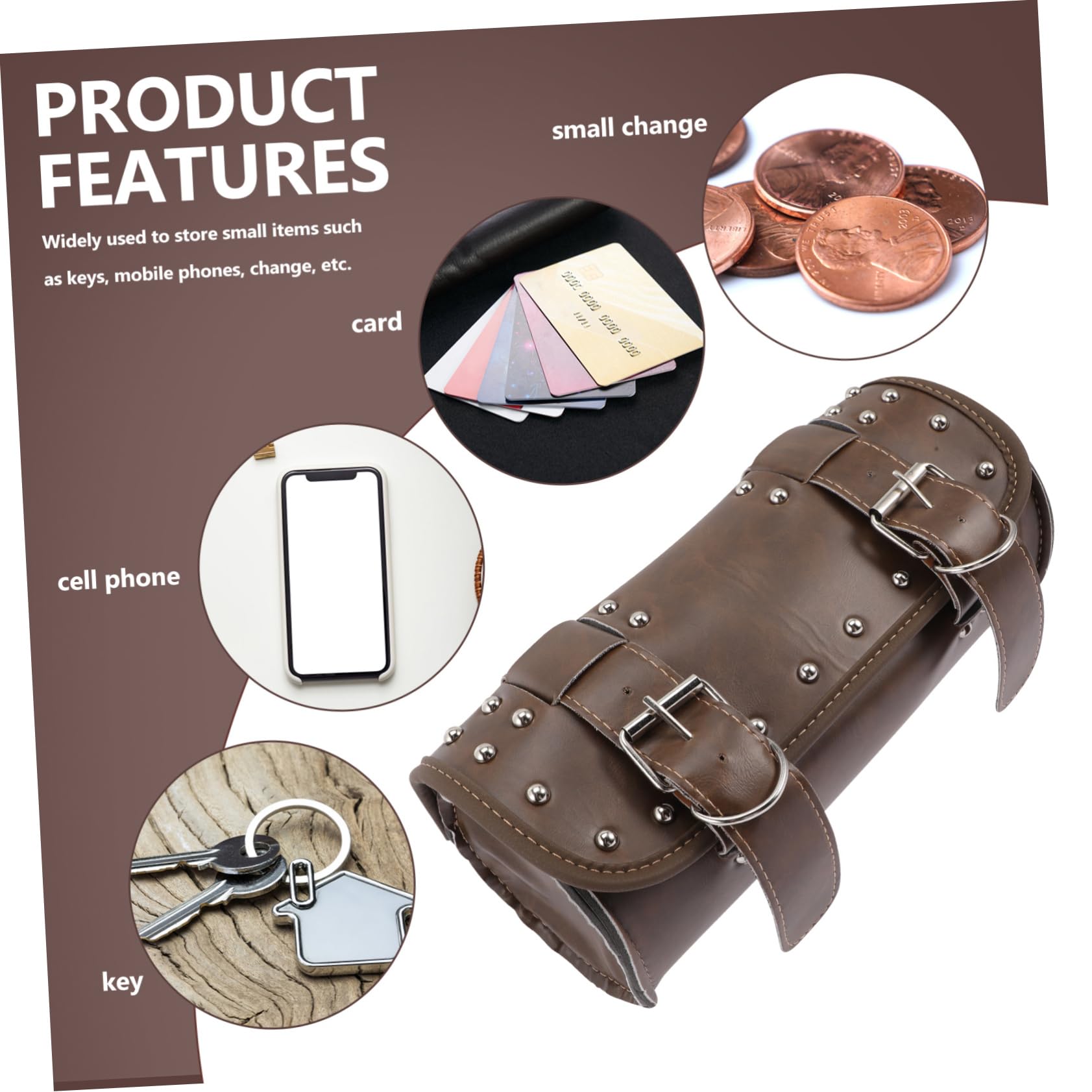 Hemobllo Borsa Manubrio PU Pelle per Organizer Utensili e Ergonomico Capacità Ampia Design Elegante per Viaggi e