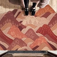 Vista 1 de Tapete de puerta de entrada con nube roja, tapete de estilo japonés Ukiyo-e, tapete antideslizante de PVC para puerta, tapete para el hogar, tapete