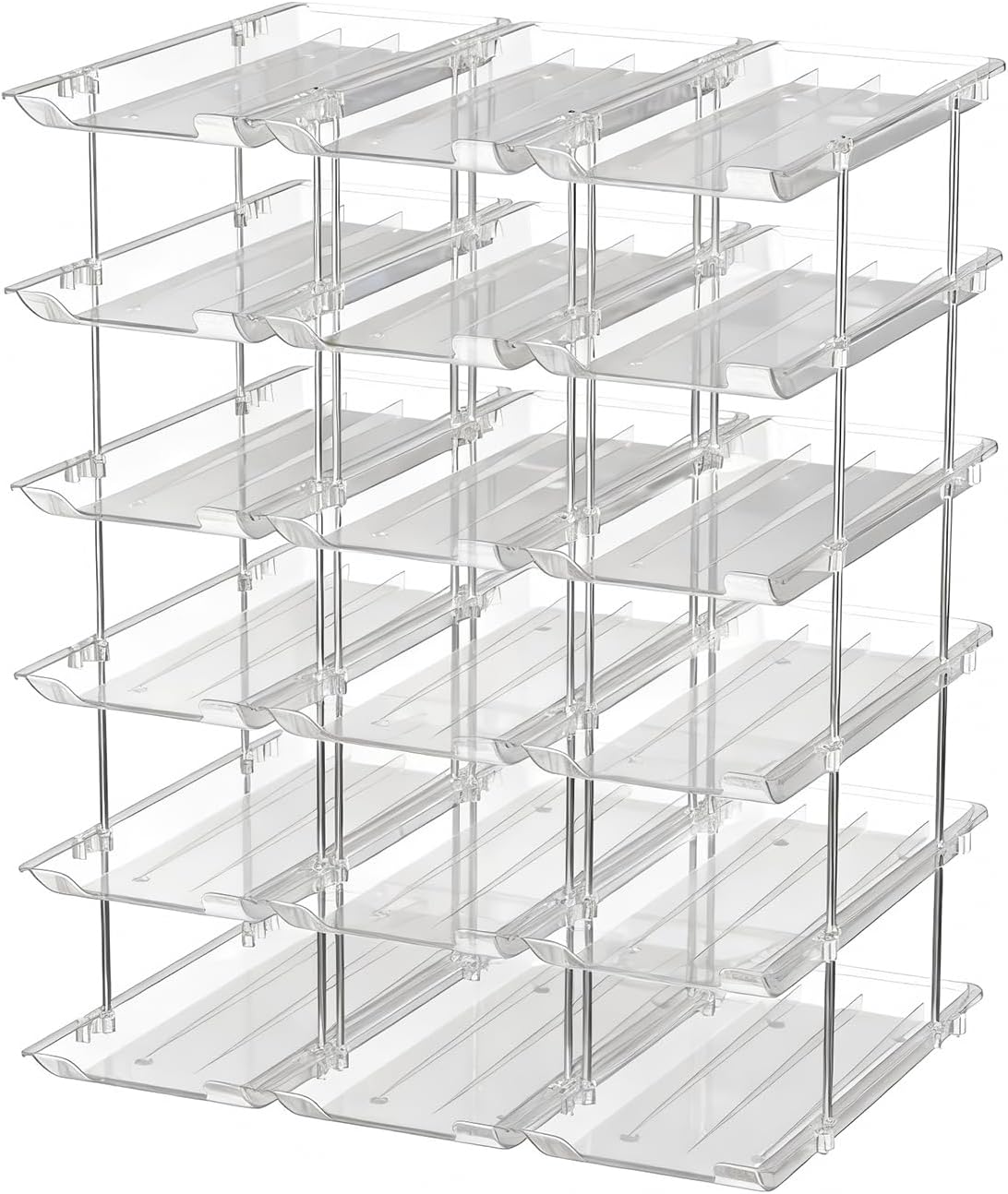 Can Organizer for Pantry, 6 Tier Canned Food Goods Storage Organizer, Clear Soda Can Organizer for Refrigerator Stackable Can Dispenser Rack Holders for Pantry Cabinet Fridge Countertop, Holds 72 Cans
