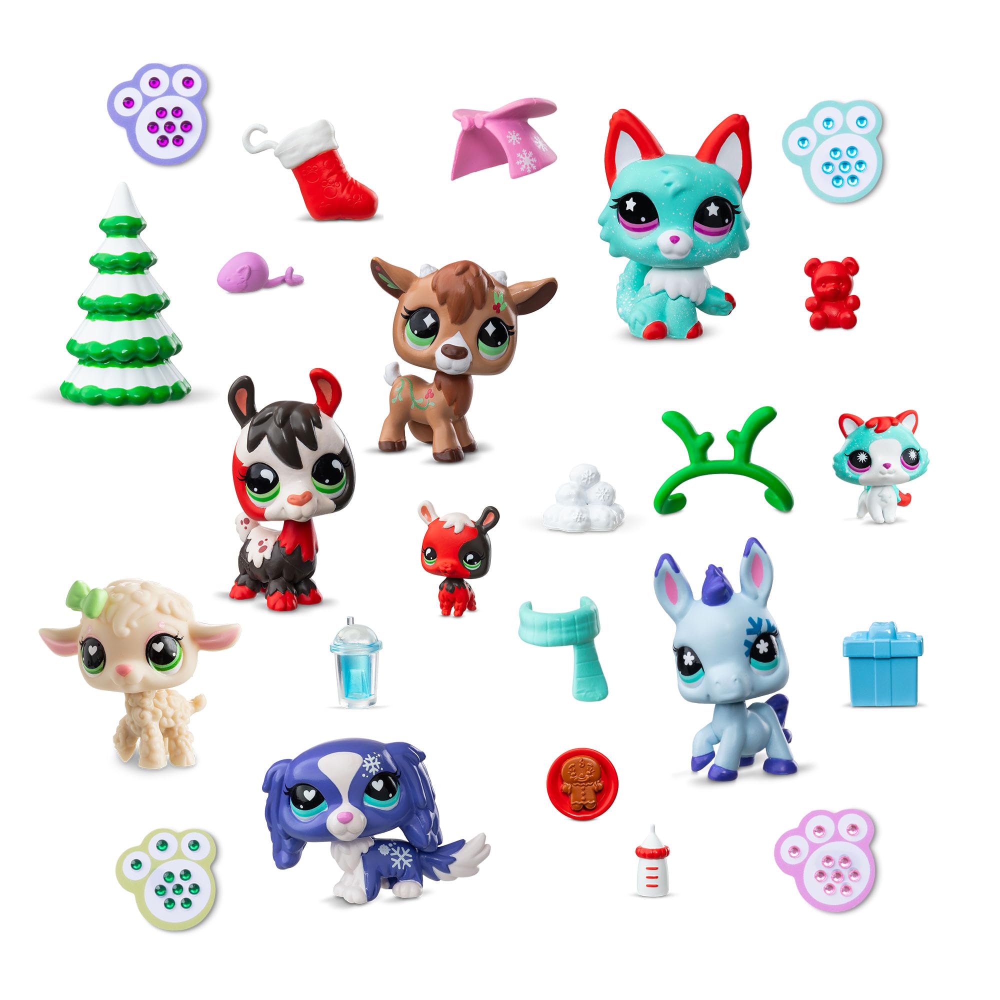 Littlest Pet Shop - Calendario X-mas per le vacanze Deluxe - Include animali carini e accessori a tema natalizio