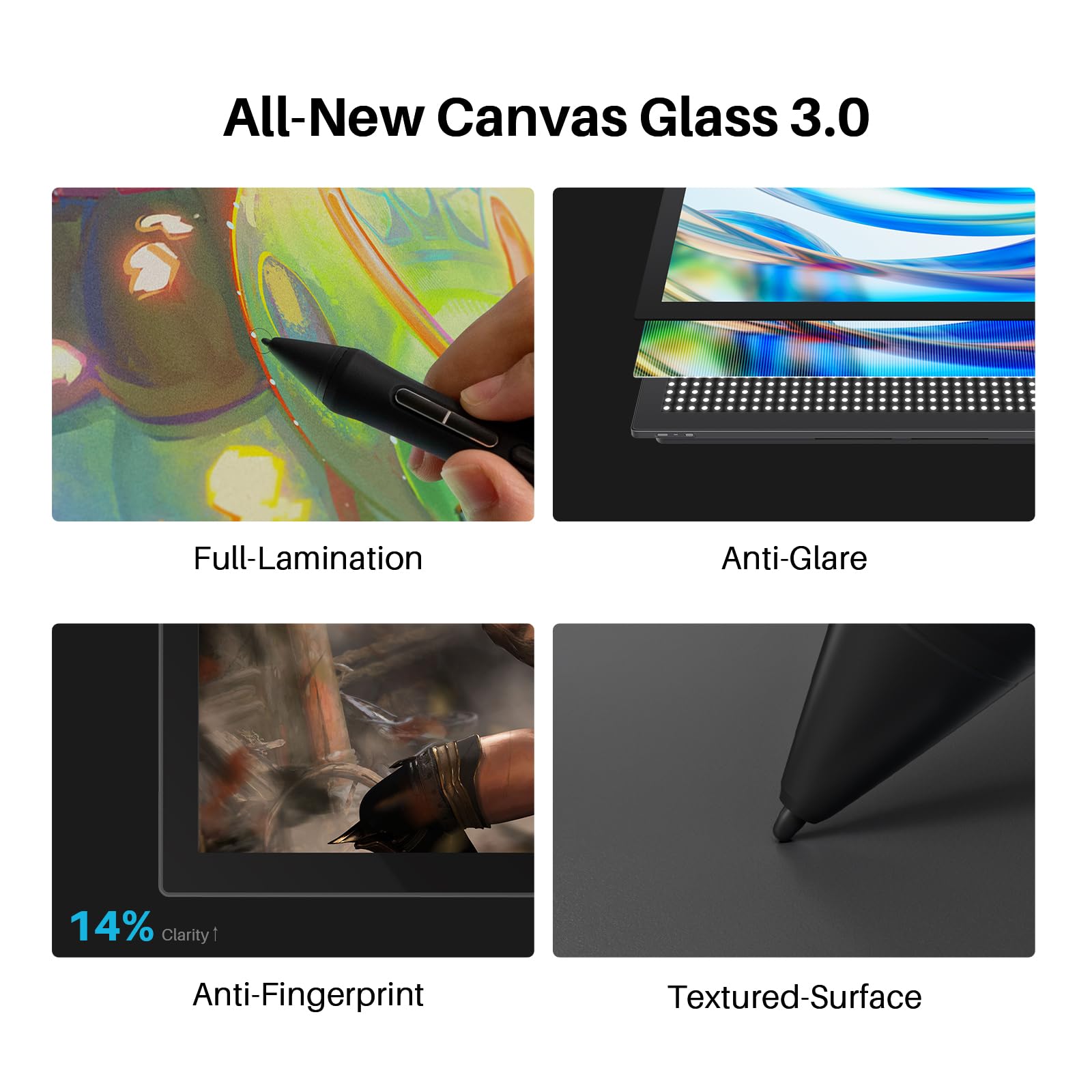 HUION Kamvas Pro 24 (Gen 3) - Tableta de dibujo táctil con pantalla, pantalla de dibujo gráfico 4K UHD con lápiz capacitivo de presión dual 16384, PenTech 4.0, 99% Adobe RGB, teclado inalámbrico