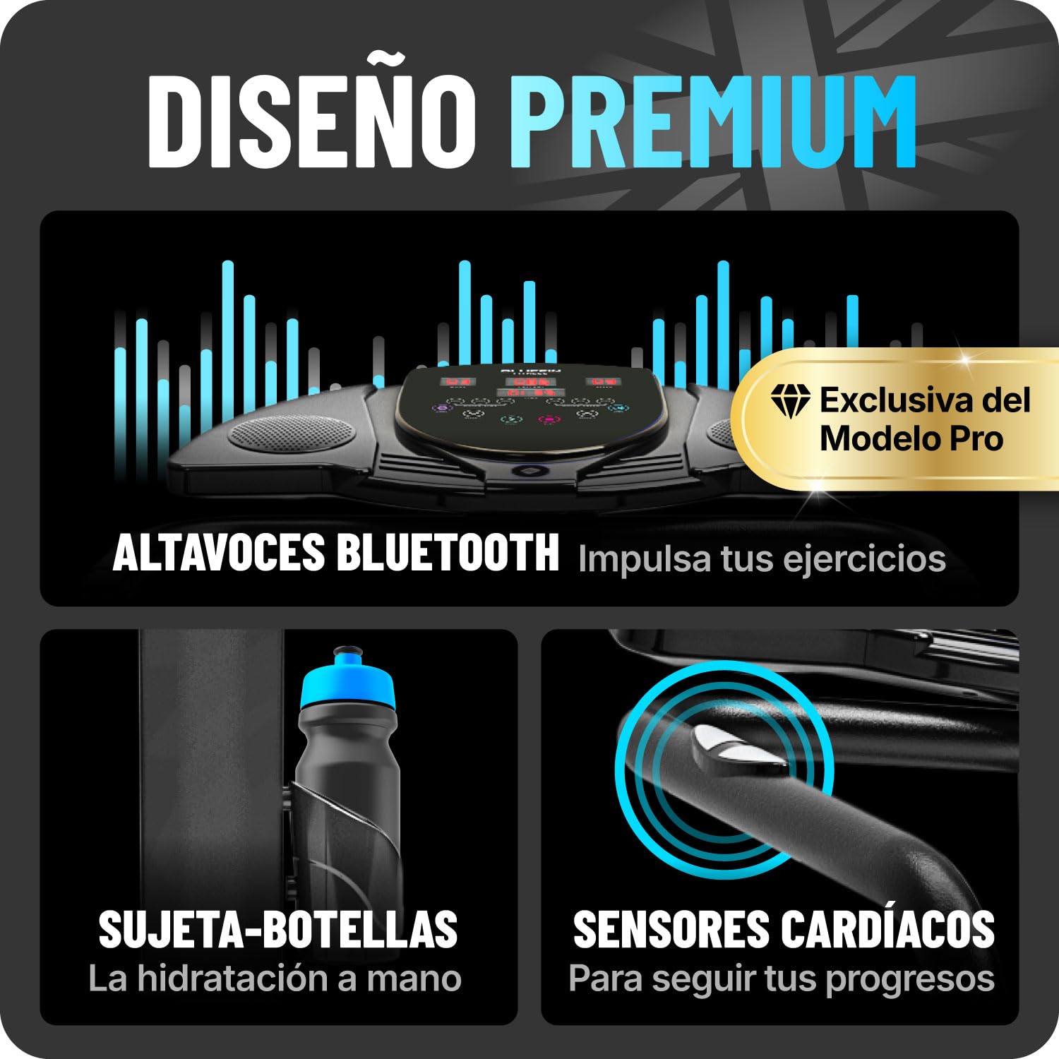 Bluefin Fitness Plataforma Vibratoria | Modelo Pro | Diseño Mejorado con Motores Silenciosos y Altavoces Incorporados