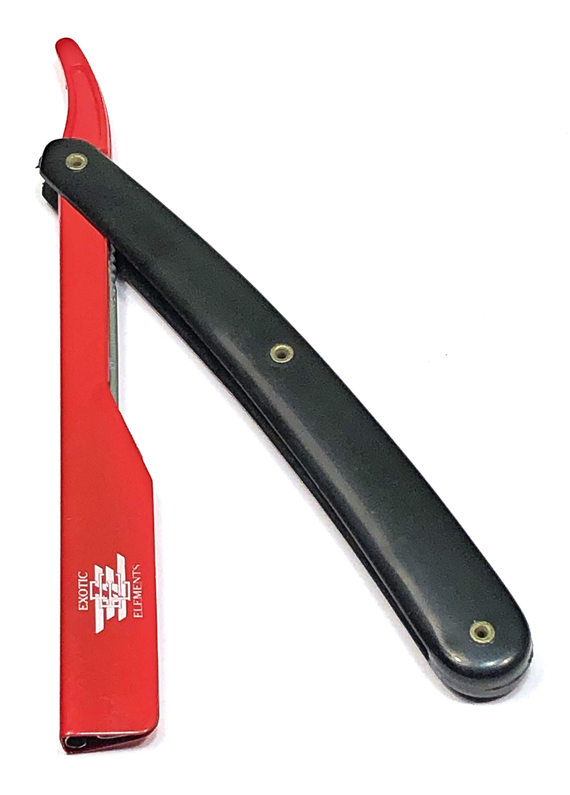 Red and Black Updated Design Straight Edge Razor for Top Barbershop Performance and Personal Use + Double Edge Blades