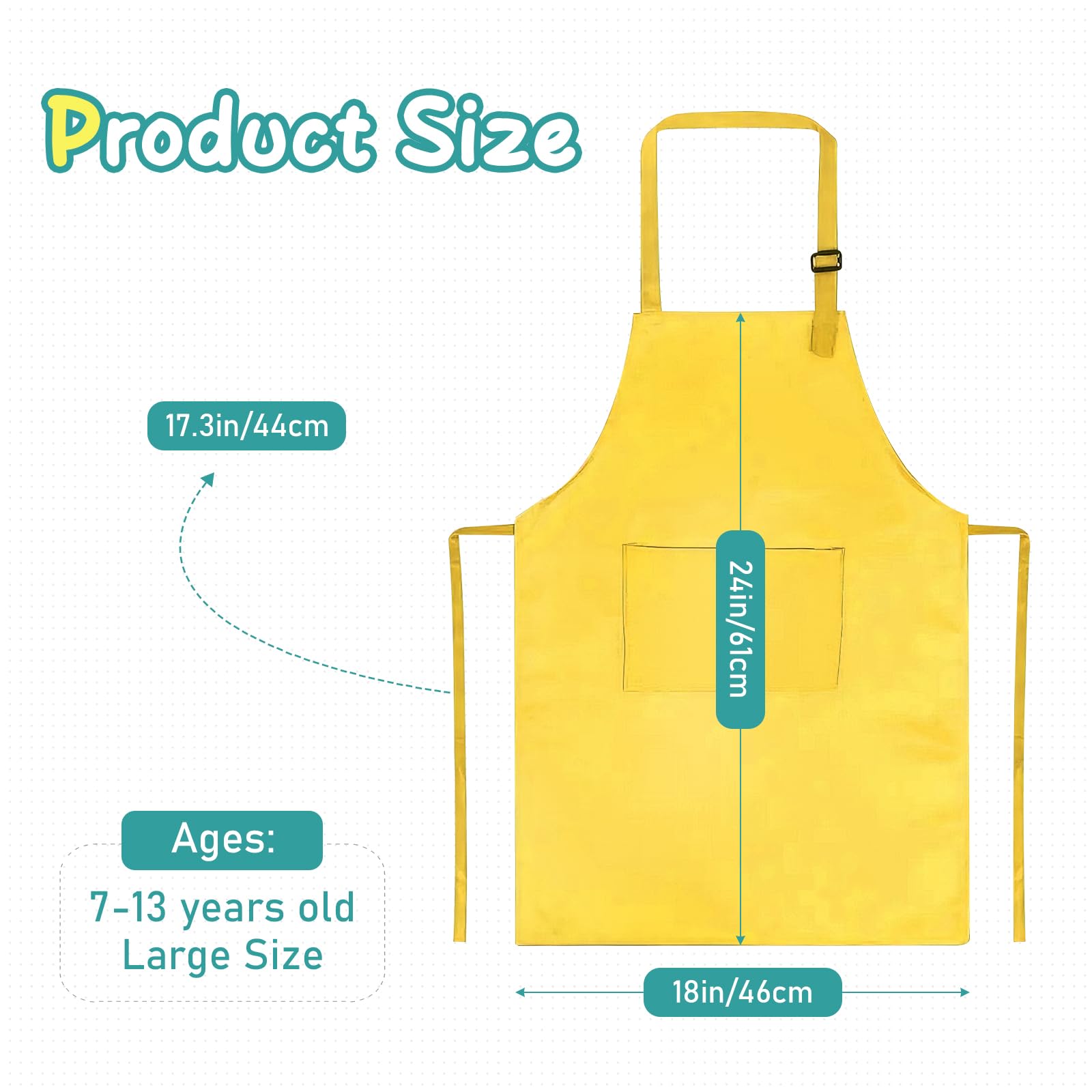 MALLOOM 20 grembiuli per bambini, grembiule da cucina regolabile con 2 tasche, grembiuli da cucina per bambini, set di grembiuli da cucina, cucina, cucina, pittura, cottura, cottura, ragazzi e ragazze