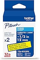Vista 61 de Brother P-touch TZe-M31 Cinta laminada de primera calidad con impresión en negro mate, 12 mm (0.47”) de ancho x 8 m (26.2’) de largo, TZEM31