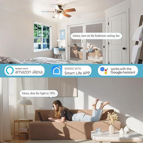 Miniatura 6 de Kit de control remoto de ventilador de techo WiFi inteligente, control universal de ventilador de techo de 3 velocidades con atenuador, compatible