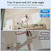 Vista 3 de LIZVIE Base de carga inalámbrica 5G USB-C 2K para teléfono, detección de movimiento gran angular de 170°, aplicación de visión nocturna, bucle