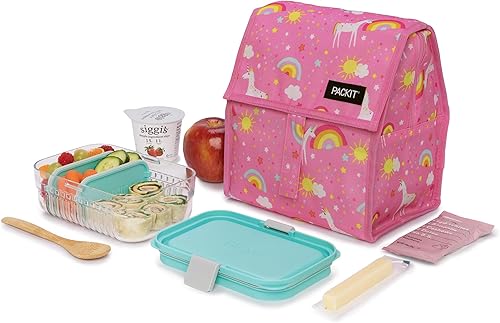 Miniatura 4 de PackIt PKO-PC-UDP - Bolsa de almuerzo congelable con cierre, caja, unicornio Dream Pink