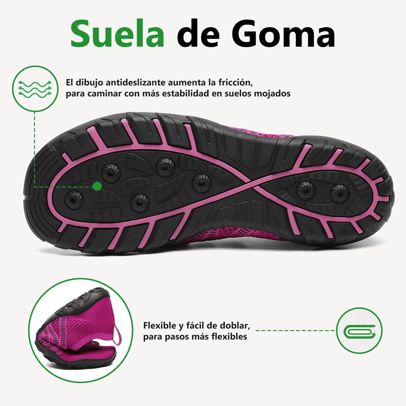 SAGUARO Hombre-Zapatos de Agua Mujer-Surf Antideslizante Secado Rápido