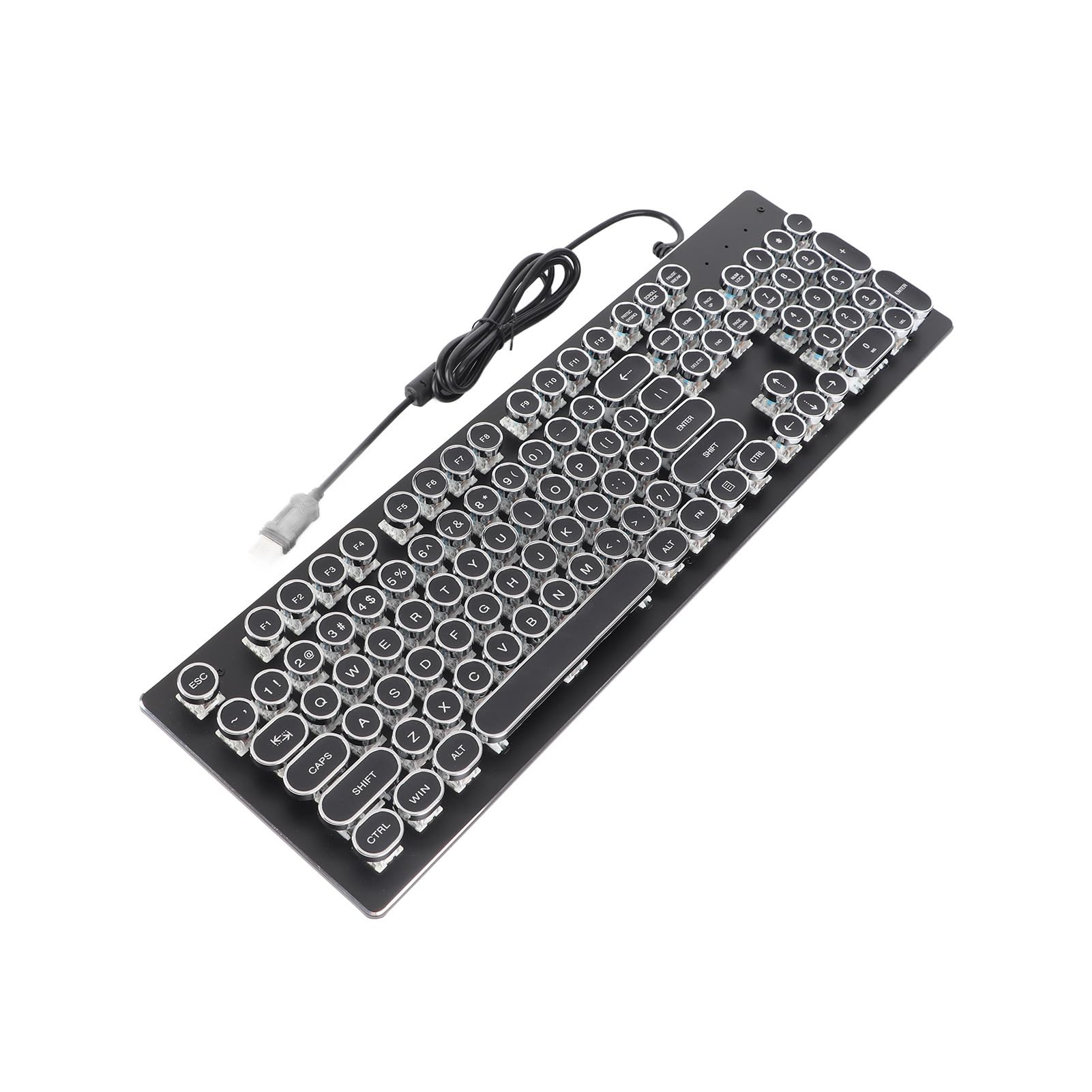 Generic Okrągła, Przewodowa Klawiatura do gier. Mieszana, Lekka, Ergonomiczna Konstrukcja do Komputerów ogólnych. Materiał ABS (BLACK)
