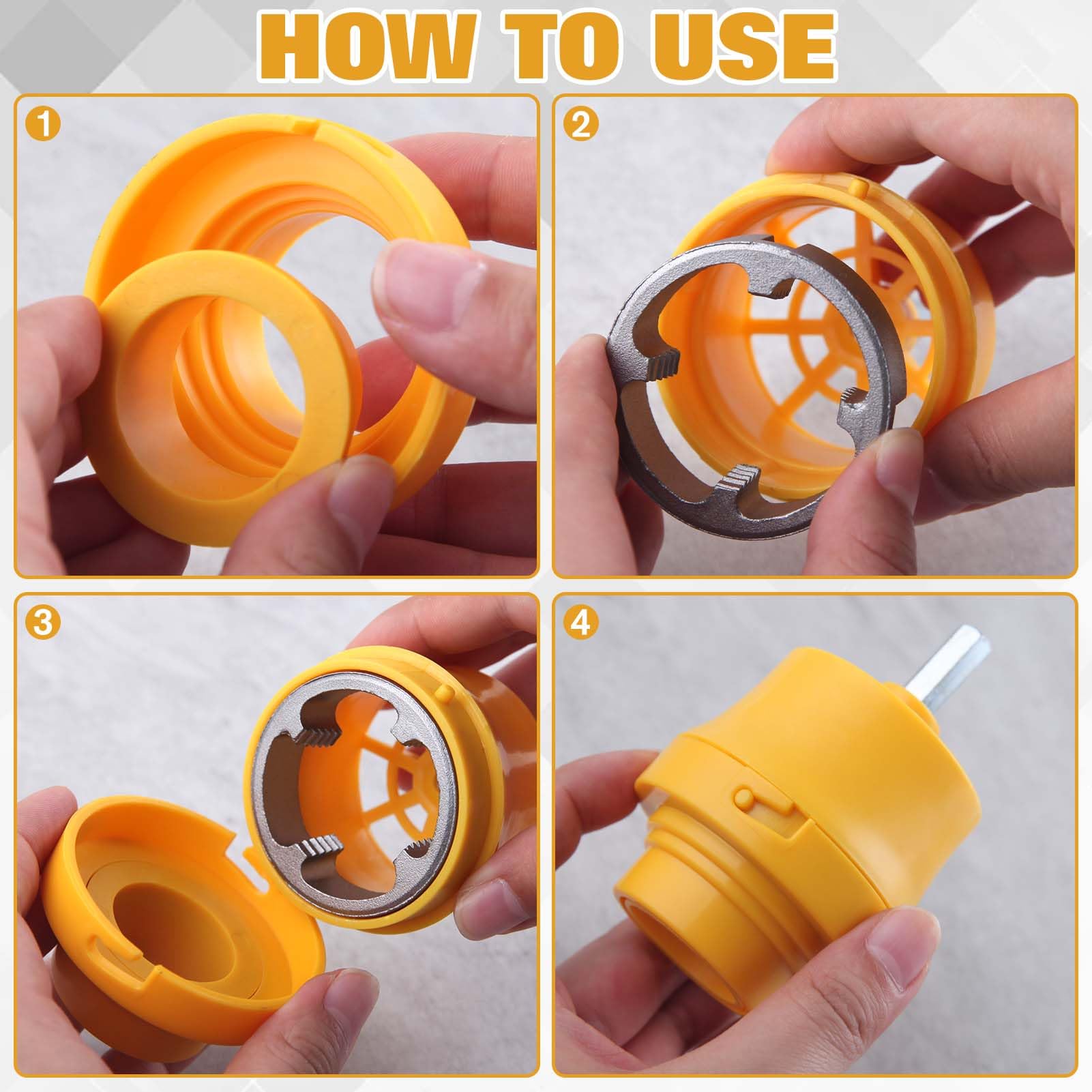 SPEEDWOX 8PCS Electric Drill Compatible PVC Pipe Threader Kit with Various Die Sizes PVC Thread Maker Tool for Electric Drill Pipe Threader Plumbing Tool with 3 Dies 1/2" - Image 3