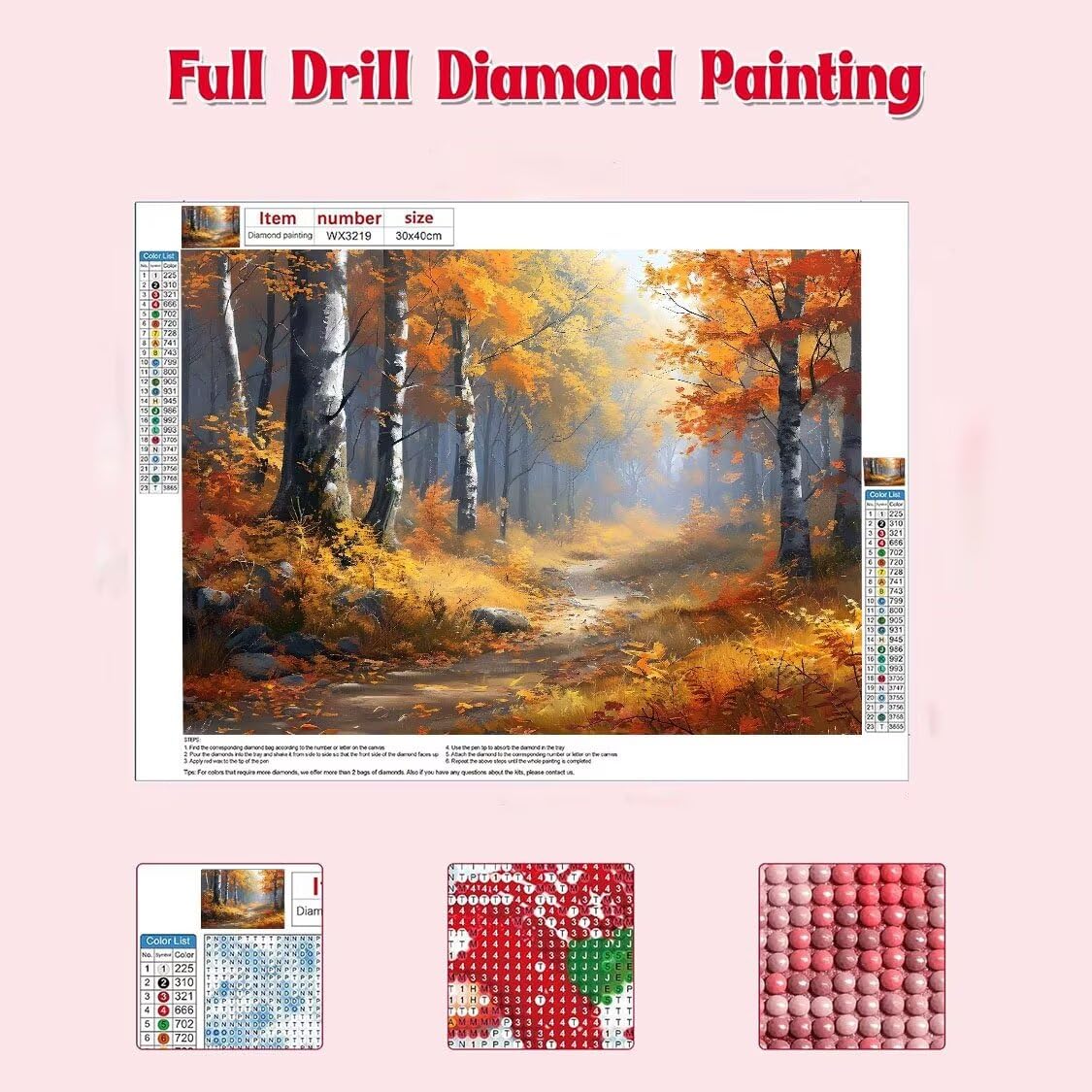 DIY Malarstwo diamentowe 5D, sztuka diamentowa, jesienny las, zestawy dla dorosłych, sztuka ze strasu, haft, artykuły rzemieślnicze, dla dzieci i dorosłych, idealna dekoracja ścienna do domu,