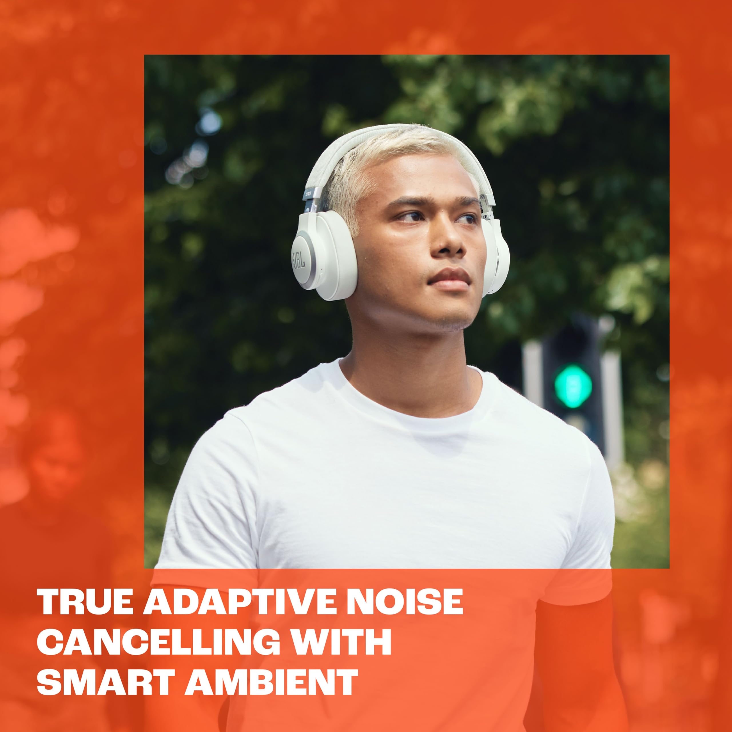 JBL Live 770 NC Cuffie Over-Ear Bluetooth Wireless, con Cancellazione Adattiva del Rumore, SmartAmbient, Personi-Fi 2.0, JBL Surround, Connessione Multipoint, fino a 65 Ore di Autonomia, Beige